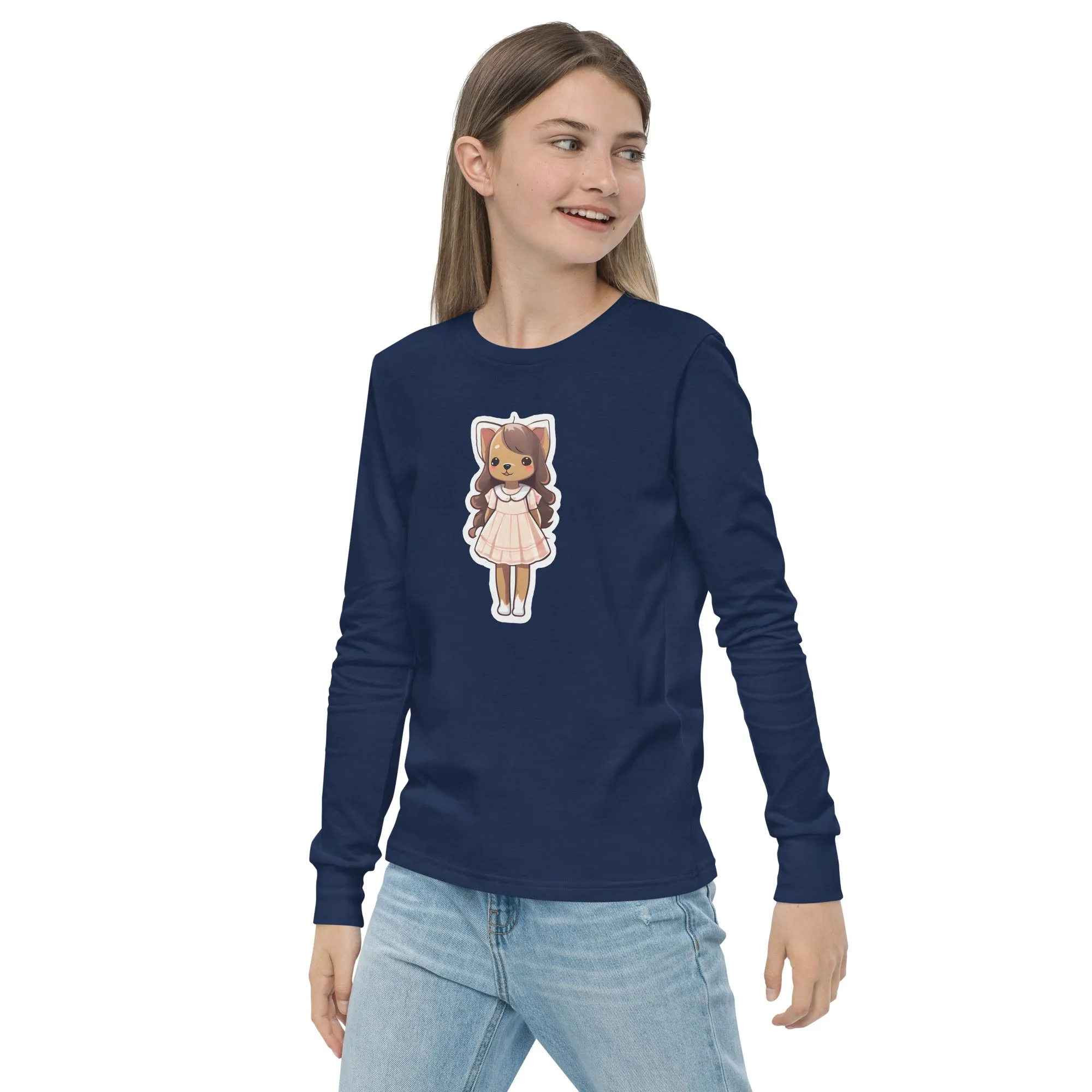 Puppy in a Dress Youth Long Sleeve Tee