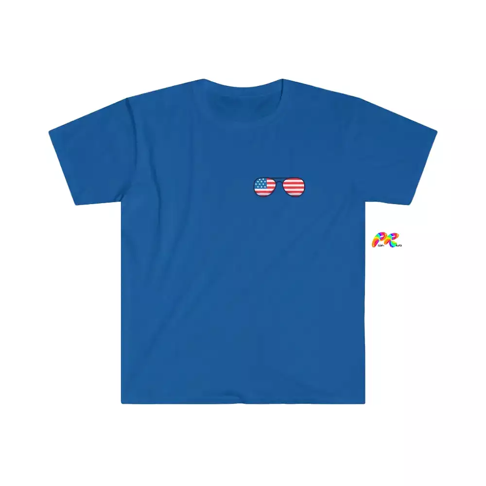 Red White Blue Sunglasses Unisex Softstyle T-Shirt