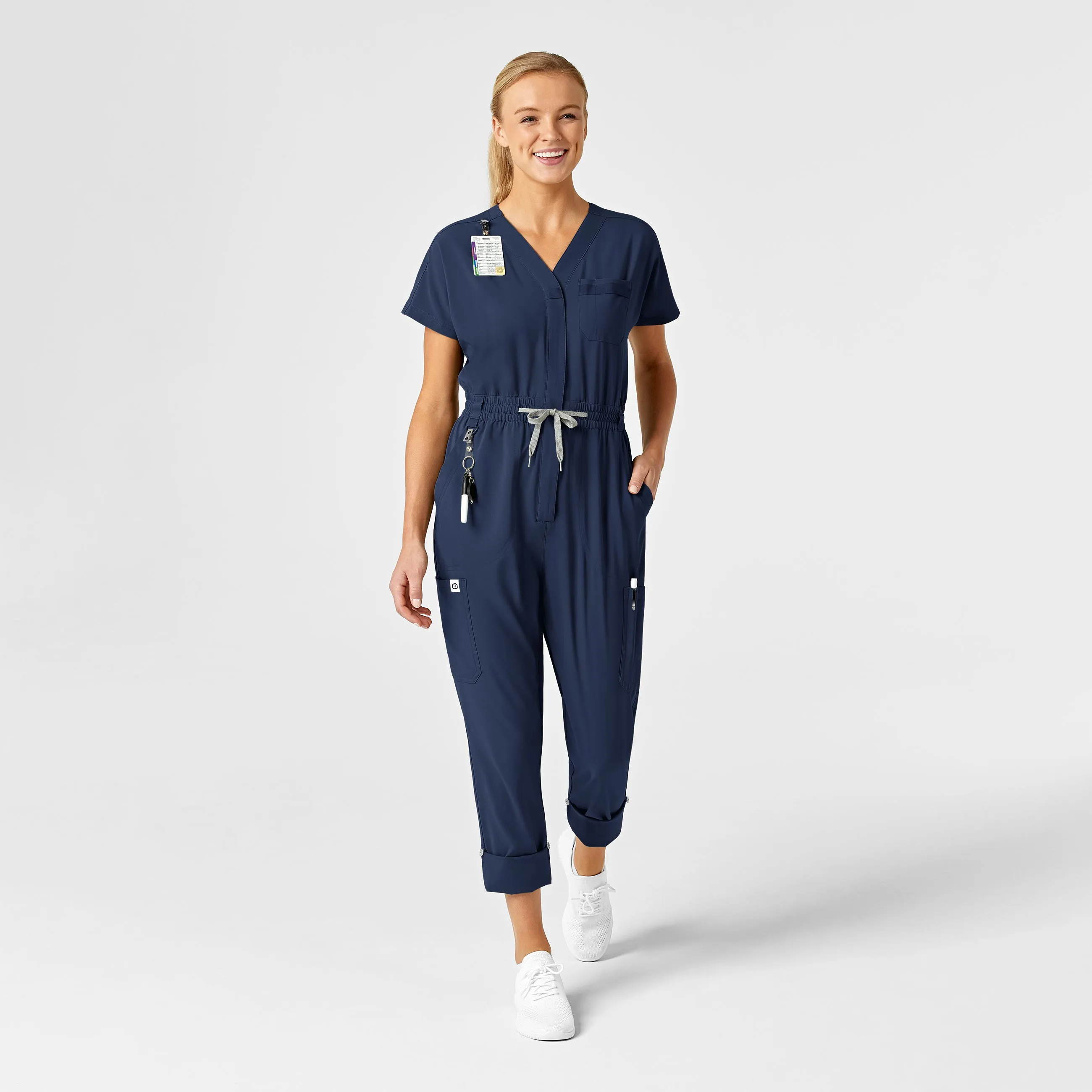 RENEW Women's Zip Front Jumpsuit - Navy