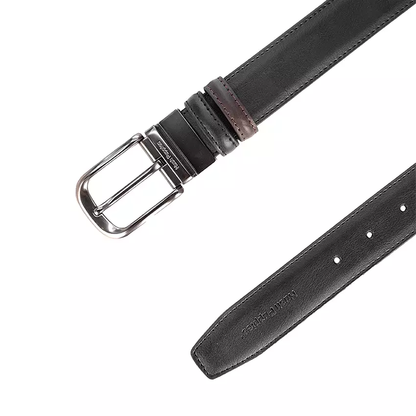 Ripley Pin Clip Reversible Men's Belt - Black & Dark Brown