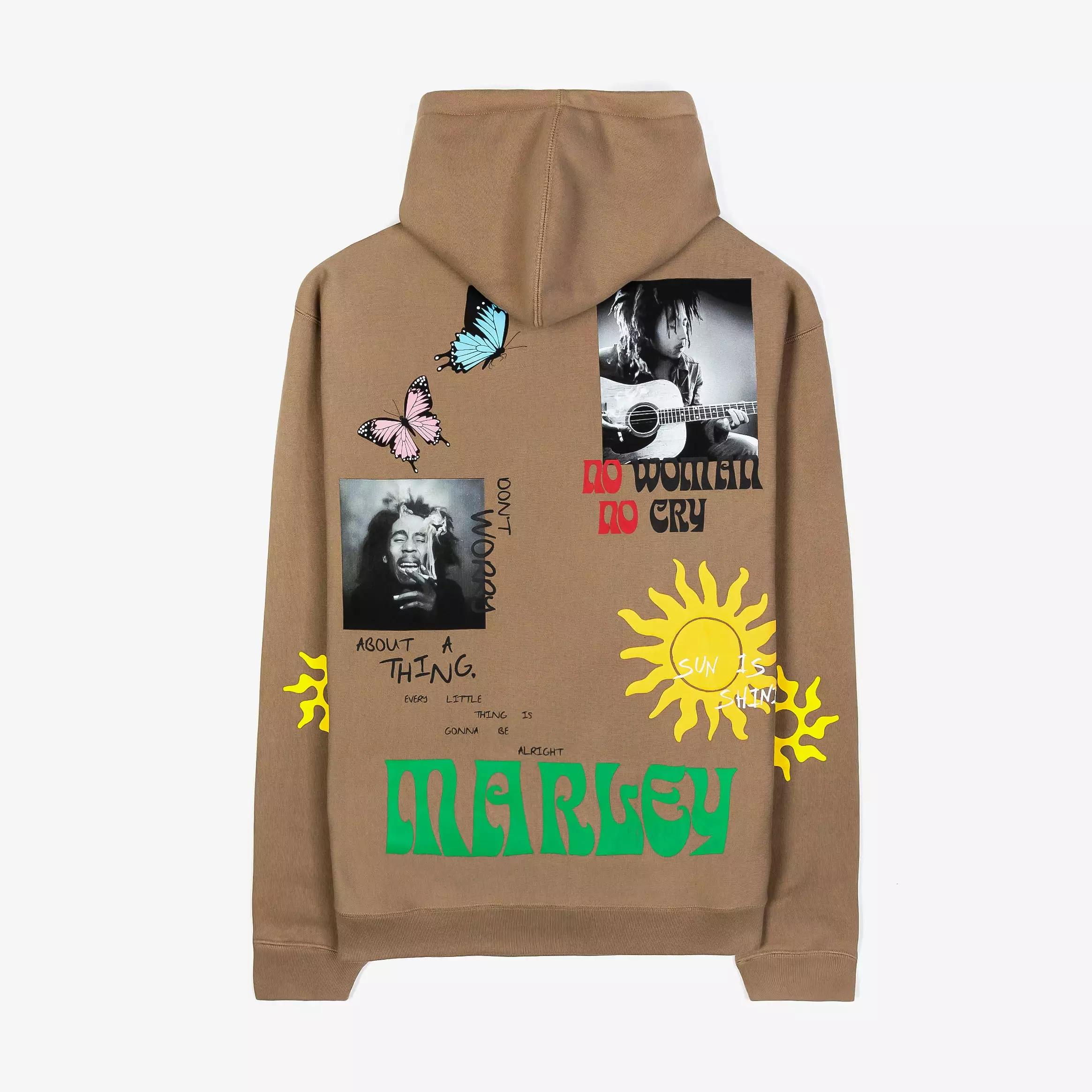 SP x Bob Marley Montage Pullover Mens Hoodie (Taupe/Green)