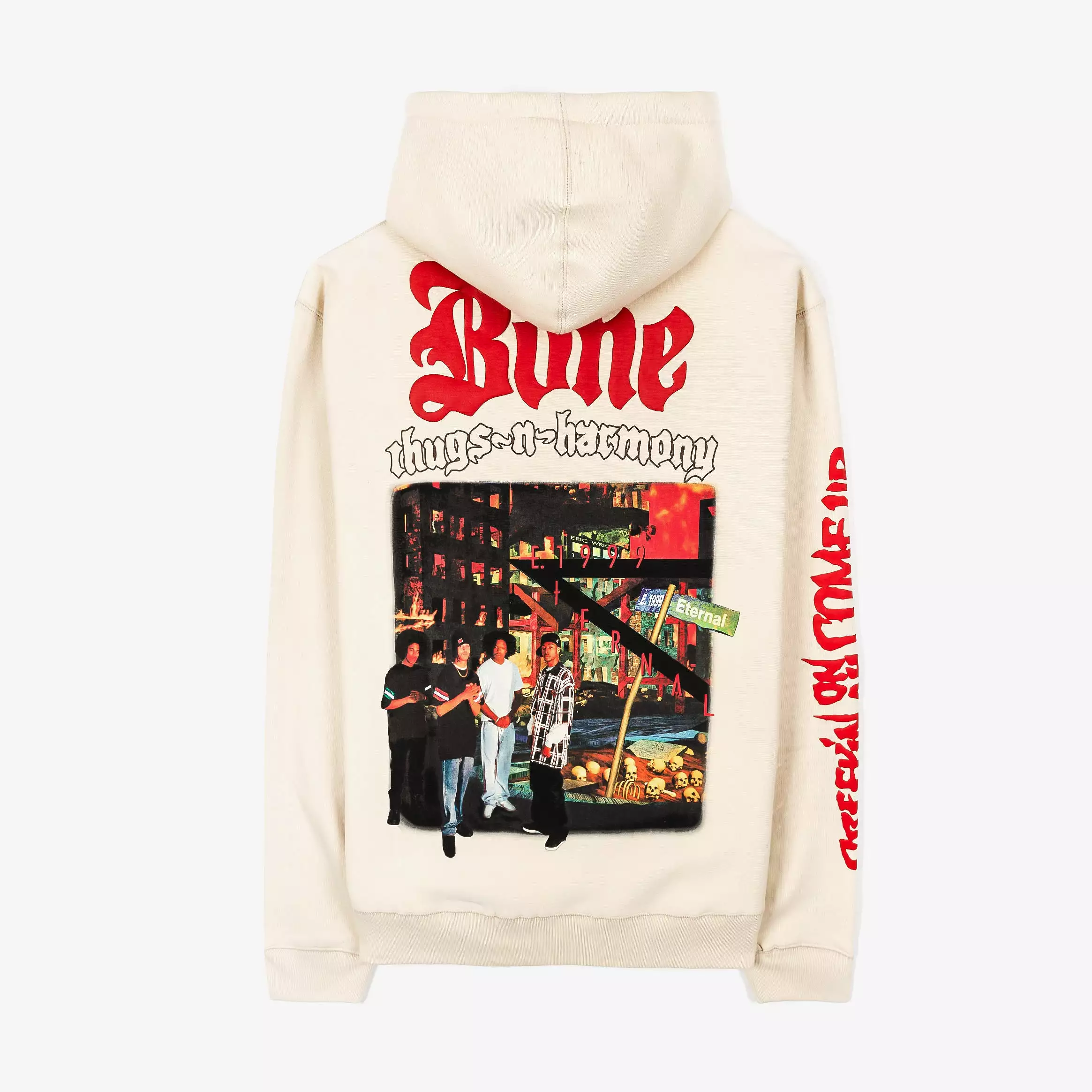 SP x Bone Thugs N Harmony Creepin Pullover Mens Hoodie (Beige/Red)