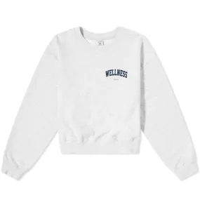 Sporty & Rich Wellness Ivy Cropped Crew SweatHeather Grey & Navy