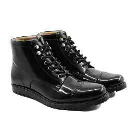 Stockh - Men's Black Box Leather High Shine Boot