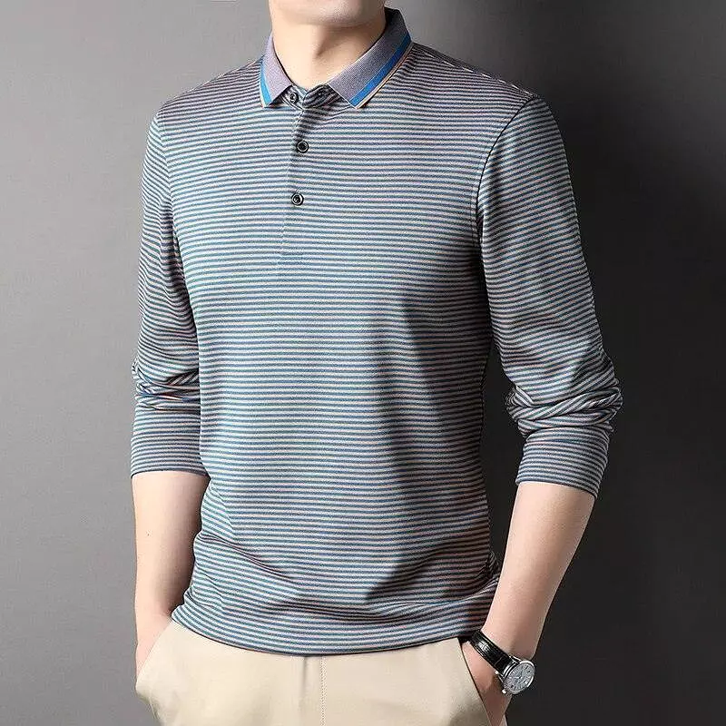 Striped Polo Shirt Long Sleeves