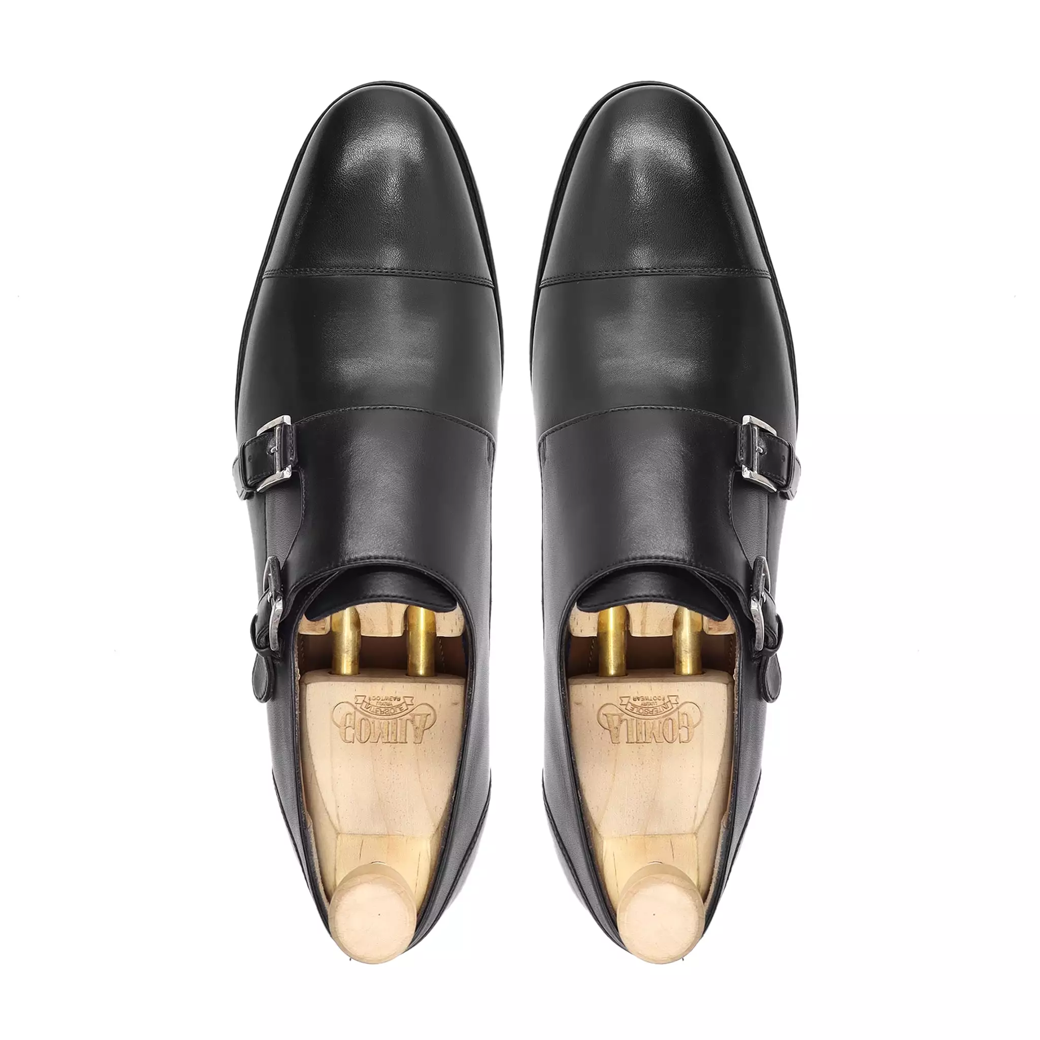 Subotica - Men's Black Calf Leather Double Monkstrap