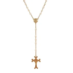 Symbols Of Faith Crucifix & Faux Pearl Glass Bead Rosary