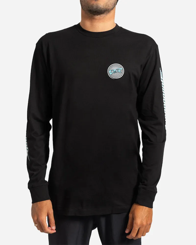 Team Lost Long Sleeve Tee Black With Cyan