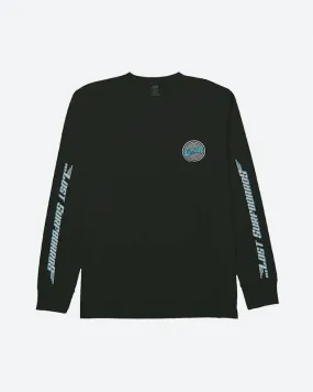 Team Lost Long Sleeve Tee Black With Cyan