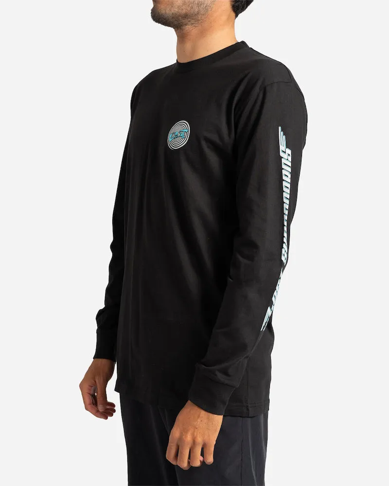 Team Lost Long Sleeve Tee Black With Cyan