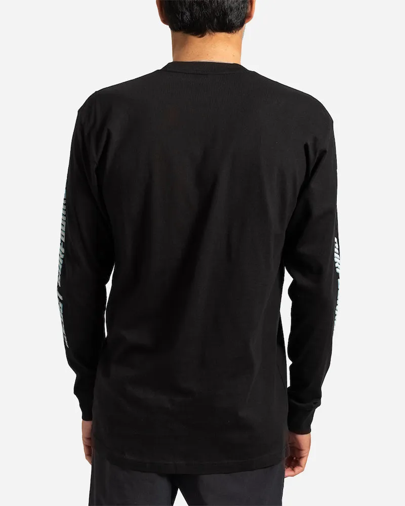 Team Lost Long Sleeve Tee Black With Cyan