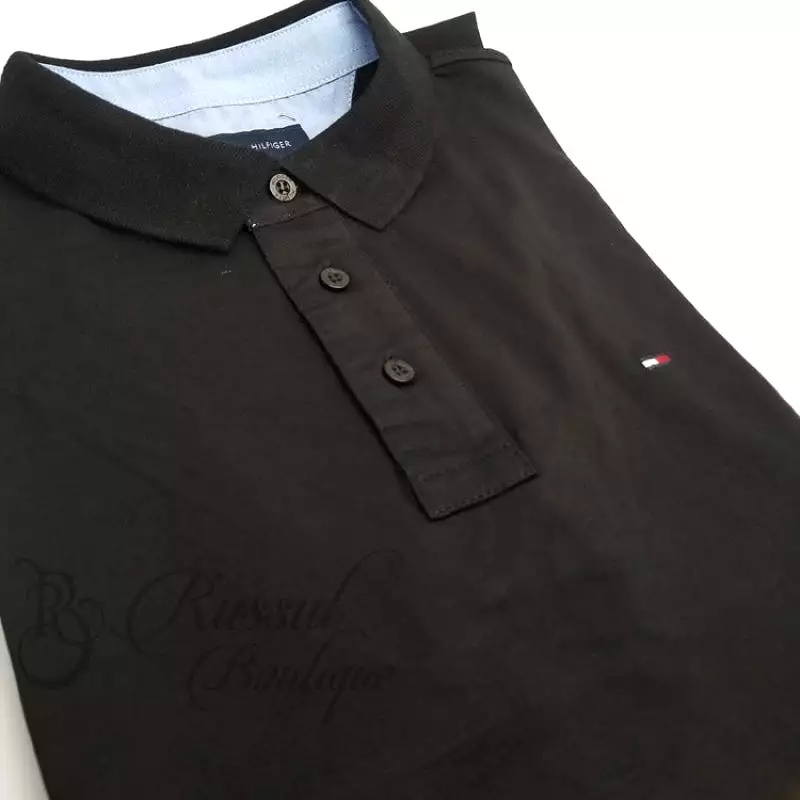 THF designer plain polo shirt | Black