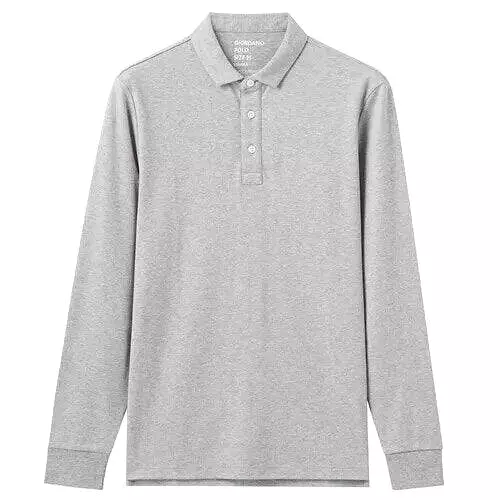 Thick Cotton Men Polo Shirt Long Sleeve