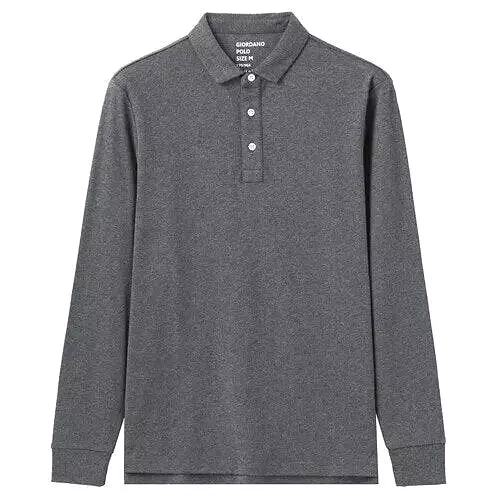 Thick Cotton Men Polo Shirt Long Sleeve