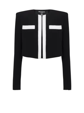 Two-tone crepe Spencer jacket