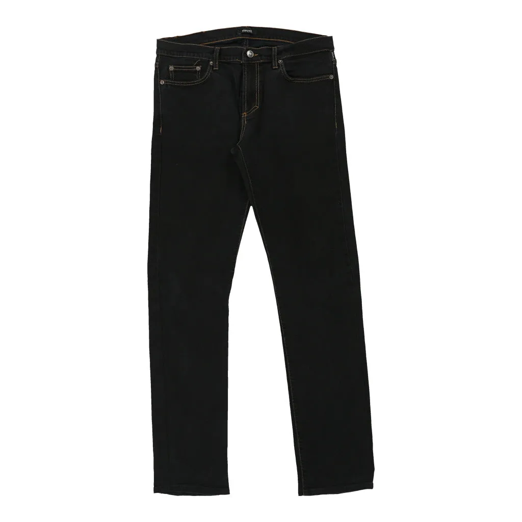 Versace Jeans Couture Trousers - 32W UK 12 Black Cotton