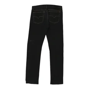 Versace Jeans Couture Trousers - 32W UK 12 Black Cotton