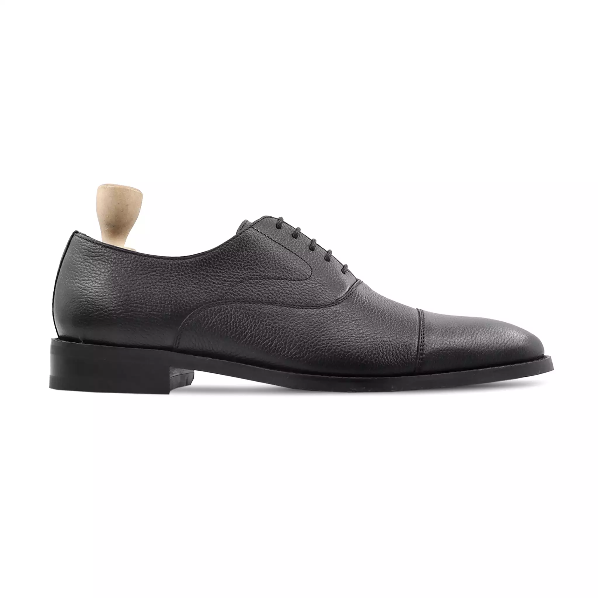 Warsaw - Men's Black Pebble Grain Oxford Shoe