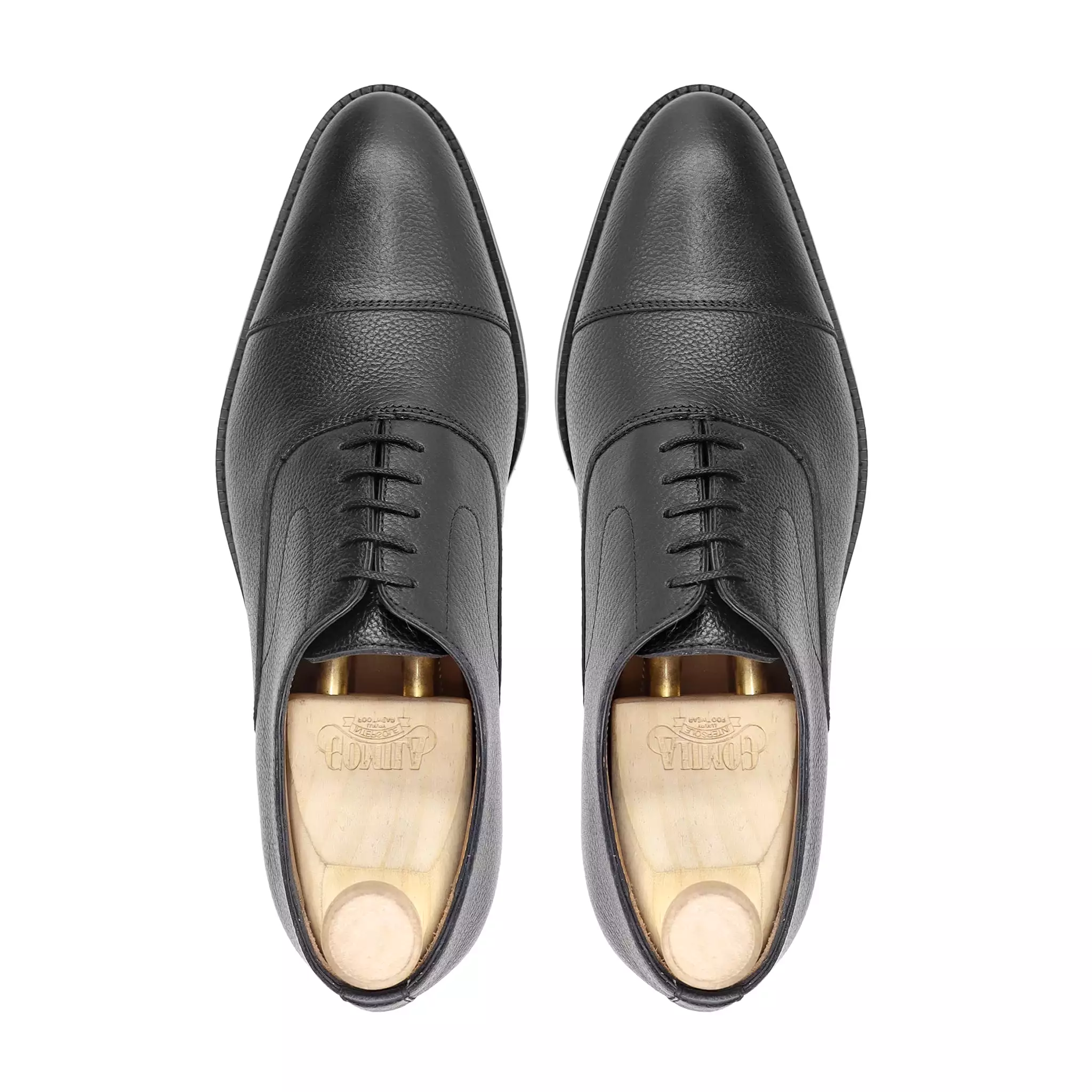 Warsaw - Men's Black Pebble Grain Oxford Shoe