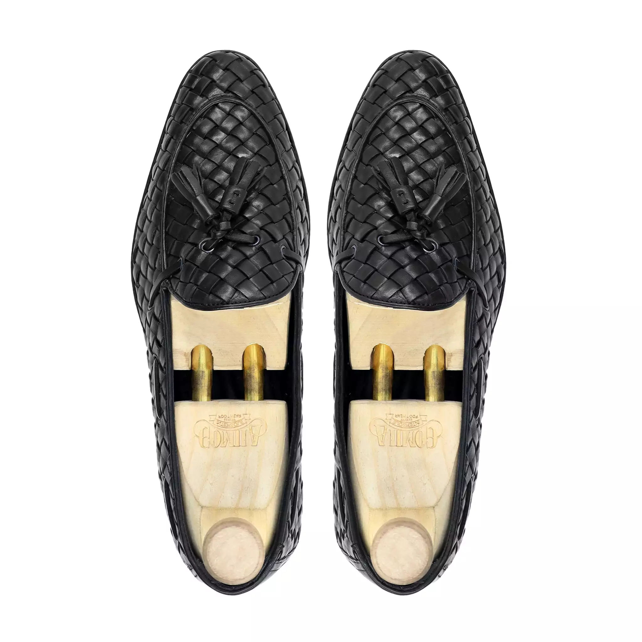 Zielona - Men's Black Woven Loafer