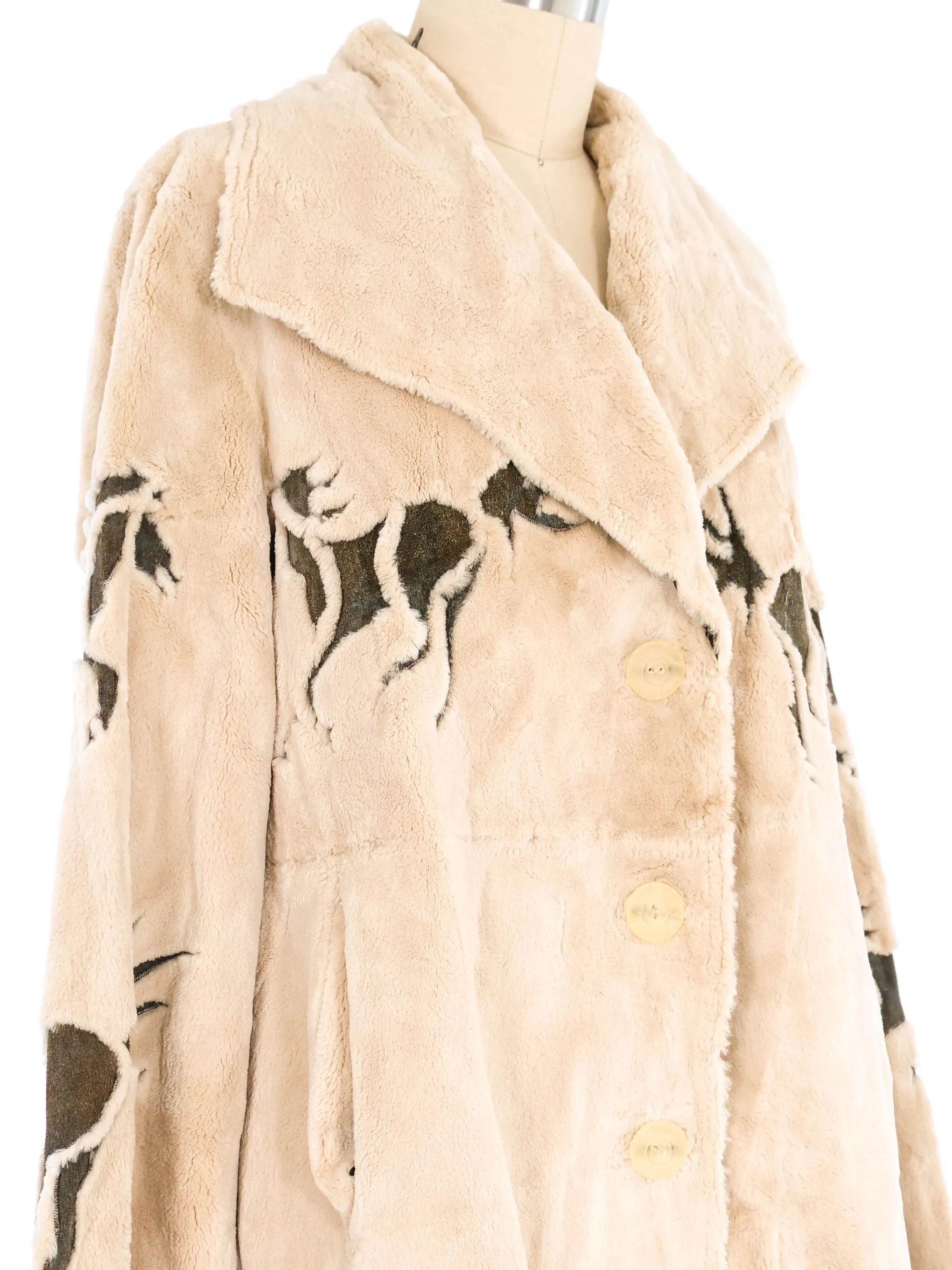 Zuki Horse Motif Shearling Jacket